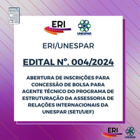 Edital Nº 004/2024 - ERI/Unespar - Seleção de bolsista (profissional graduado/a) para atuar no ERI/Unespar