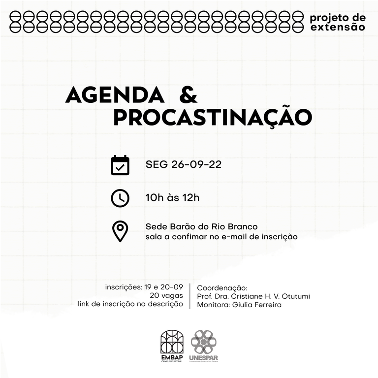 agenda e progastinação